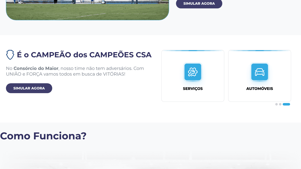 Consórcio do Maior tela desktop 4