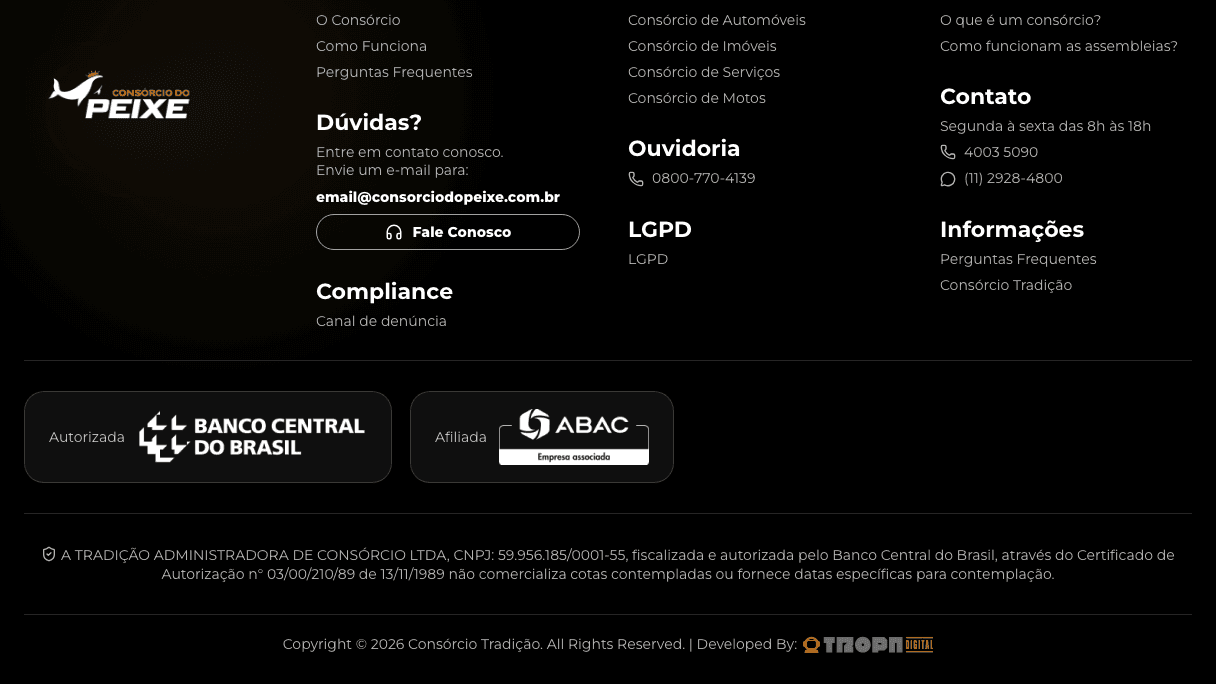 Consórcio do Peixe tela desktop 10